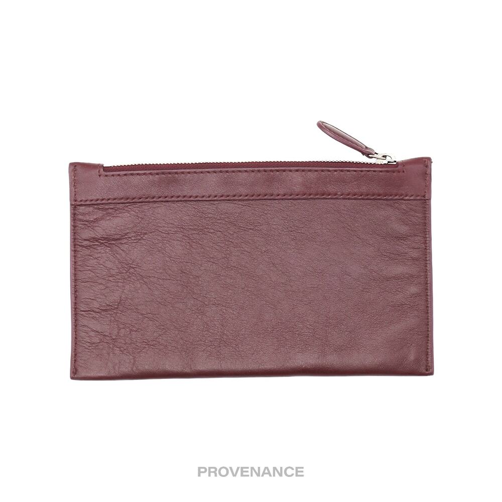 🔴 Balenciaga Zip Pouch Wallet - Bordeaux Leather - Picture 2 of 6